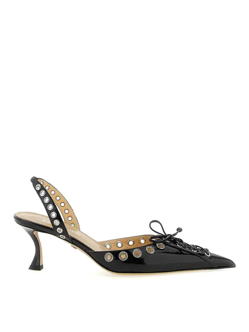 Slingback del corsetto cristallizzato Nero