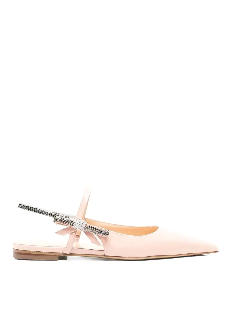 Slingback Flats Crystal Cube Color Carne E Neutri