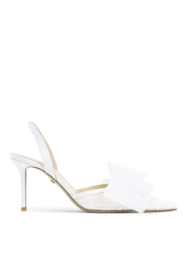 Slingback in pizzo bianco Le Cadeau