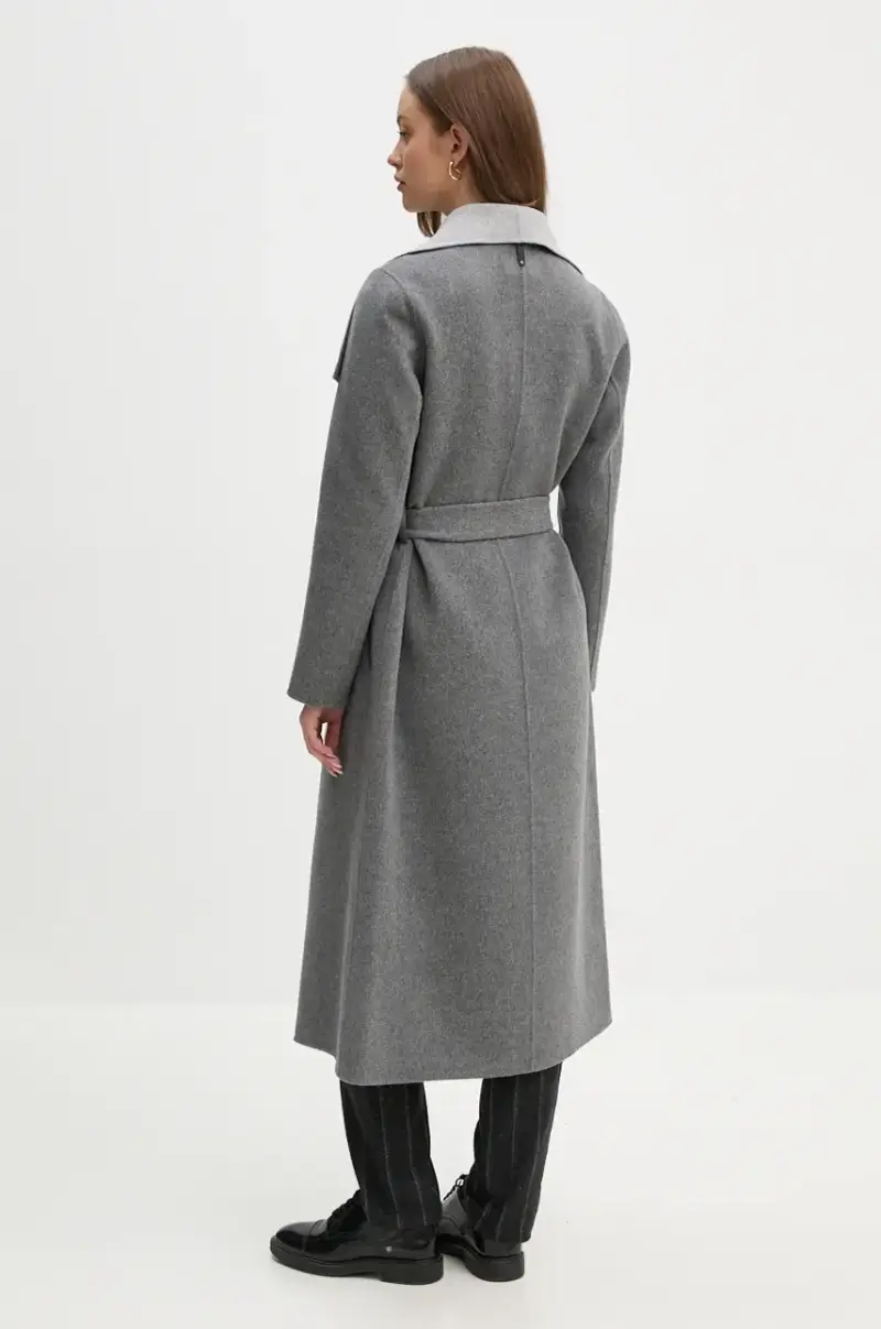 cappotto in lana colore grigio MAI-CN miniatura 3