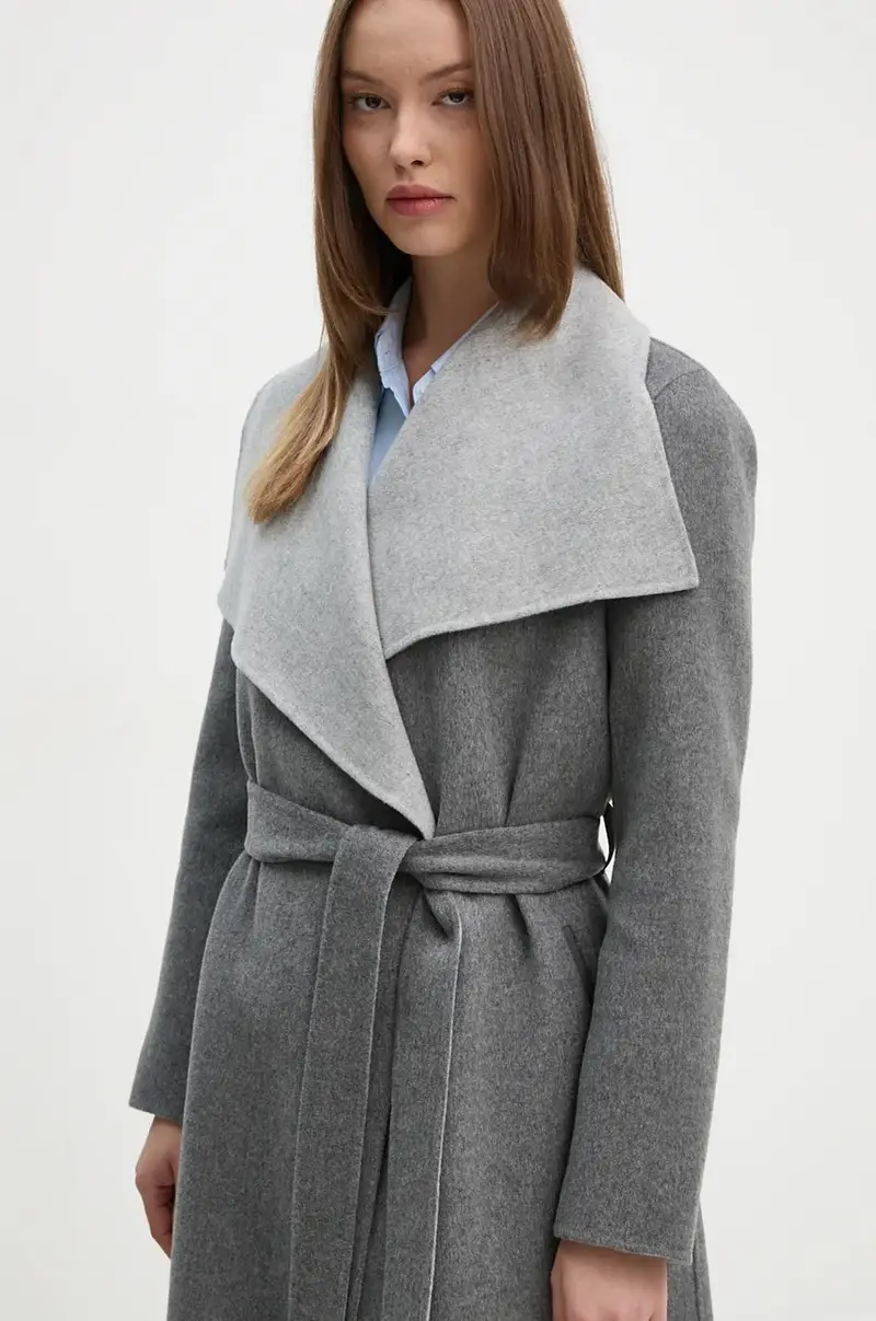 cappotto in lana colore grigio MAI-CN miniatura 5