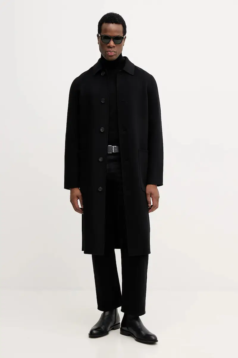 cappotto in lana Nero miniatura 2