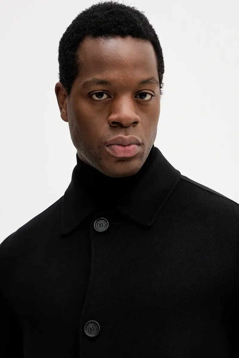 cappotto in lana Nero miniatura 4