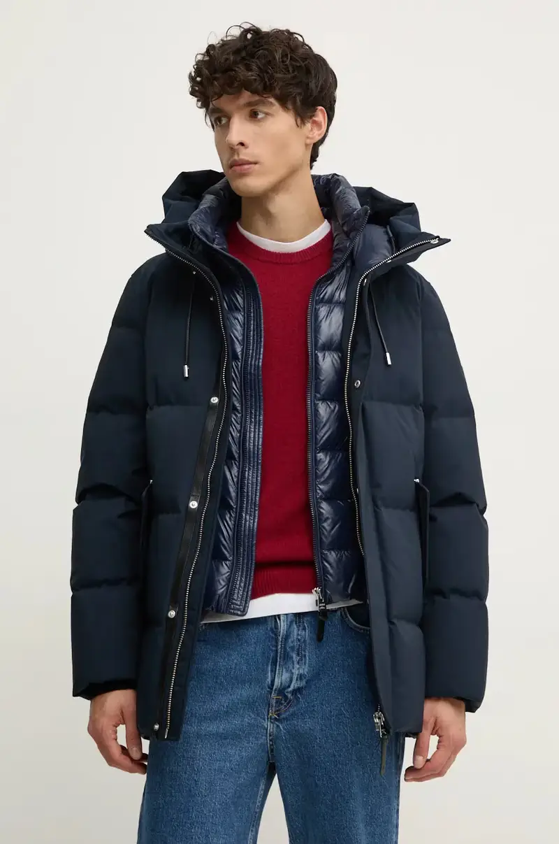 Mackage Piumino blu navy da uomo in poliammide riciclata miniatura 4