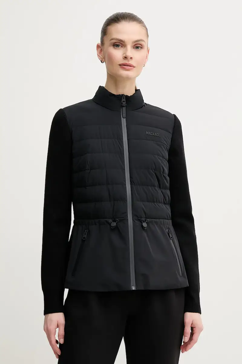 piumino con aggiunta di lana colore nero LAIKA.Z