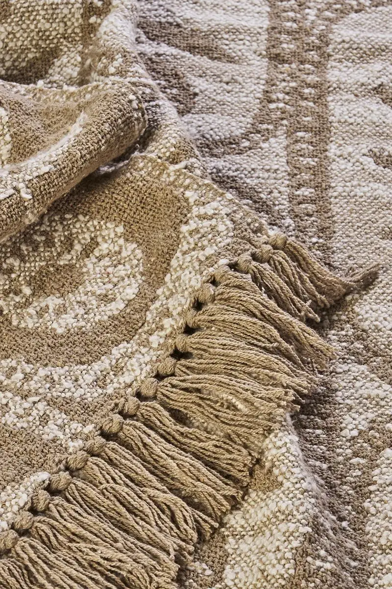 copriletto in cotone 125 x 175 cm colore beige miniatura 4