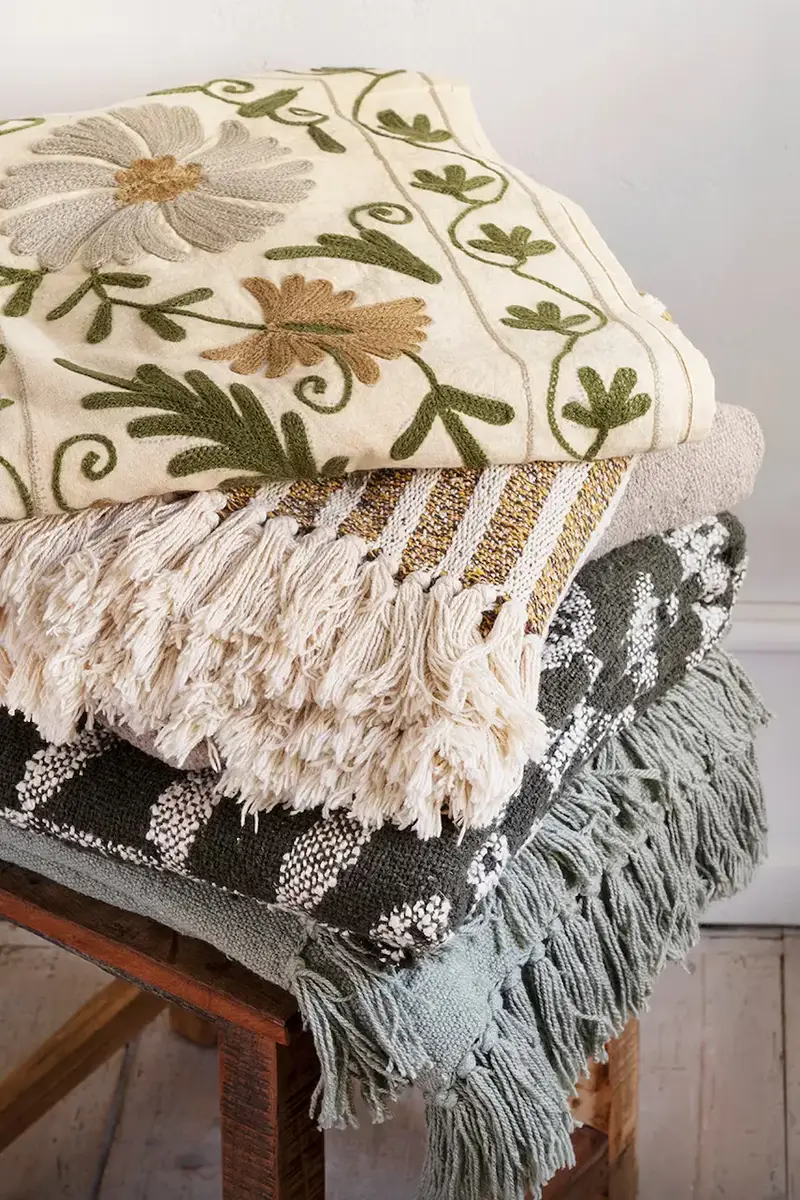 copriletto in cotone 125 x 175 cm colore verde miniatura 2