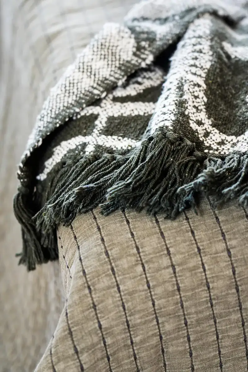 copriletto in cotone 125 x 175 cm colore verde miniatura 3