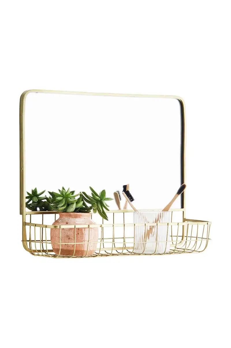 Madam Stoltz Specchio con Mensola beige miniatura 2