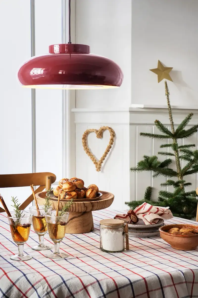 tovaglia con cotone 120 x 220 cm colore rosso miniatura 4