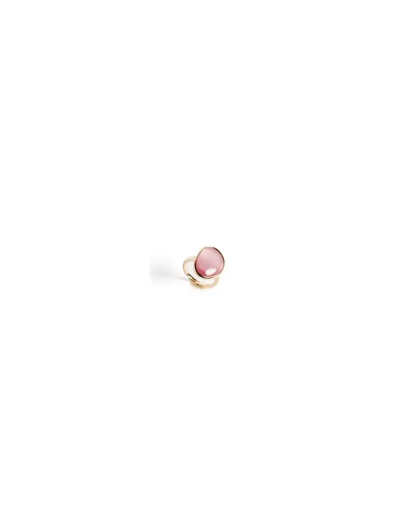 Anello regolabile MADI Bubble in argento 925 placcato oro rosa con pietra rosa F_3906415