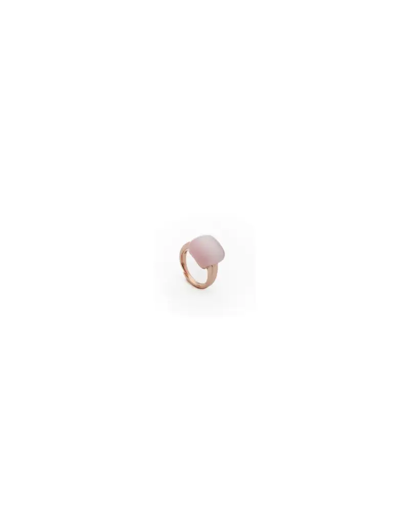 Anello regolabile MADI Essenza in argento 925 placcato oro rosa con pietra rosa F_3918415
