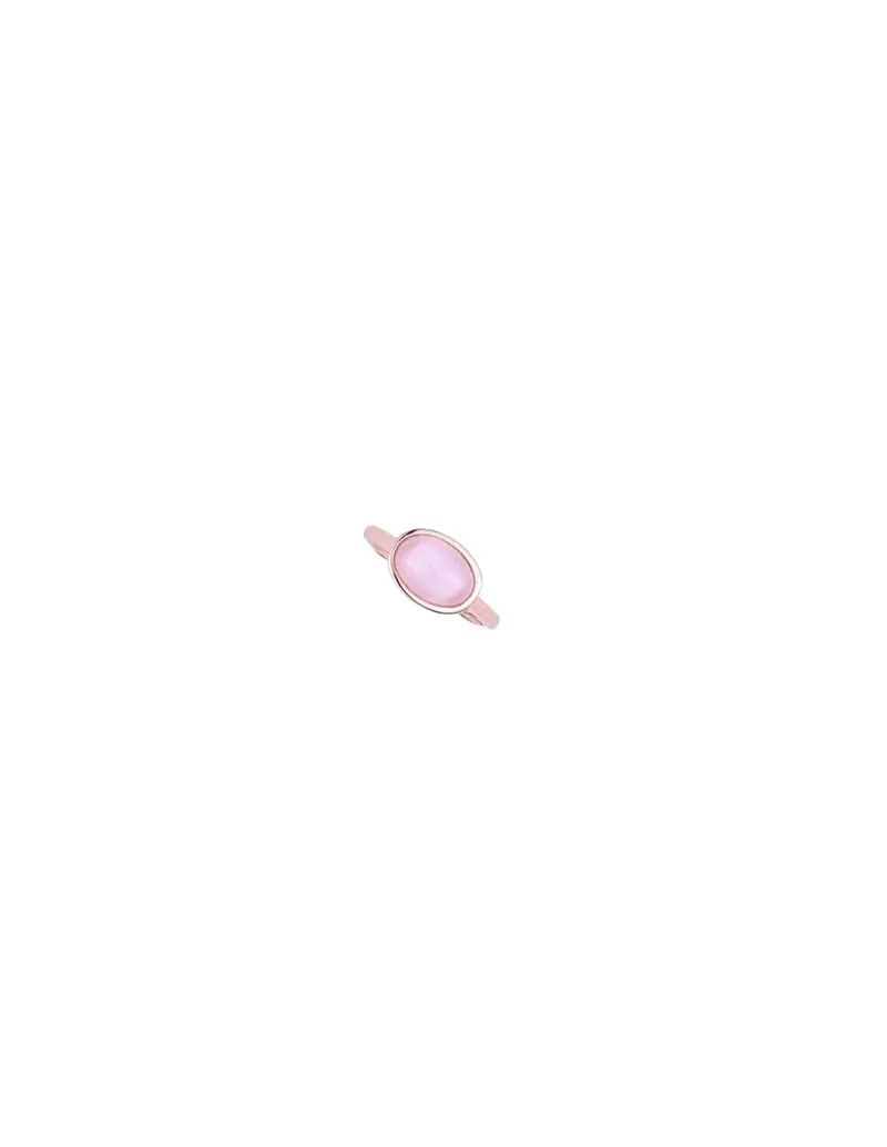 Anello regolabile MADI Lucciole in argento 925 placcato oro rosa con pietra rosa F_3922715
