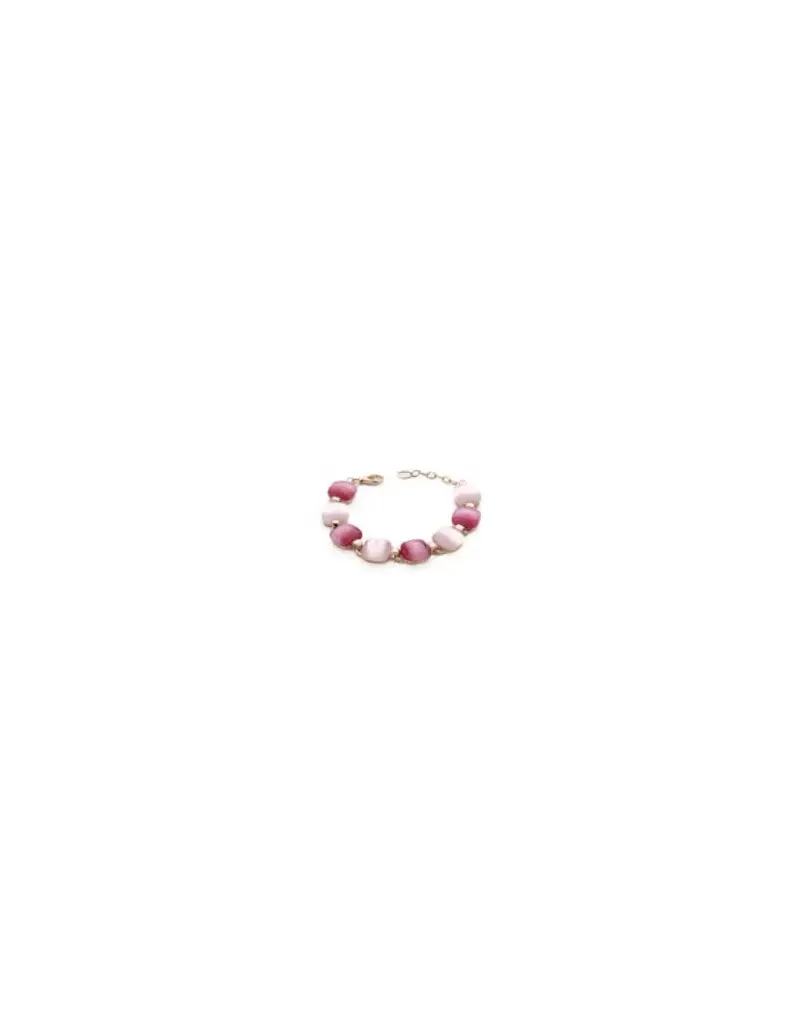 Bracciale MADI Laguna in argento 925 placcato oro rosa con quarzo idrotermale rosso e rosa F_3926900