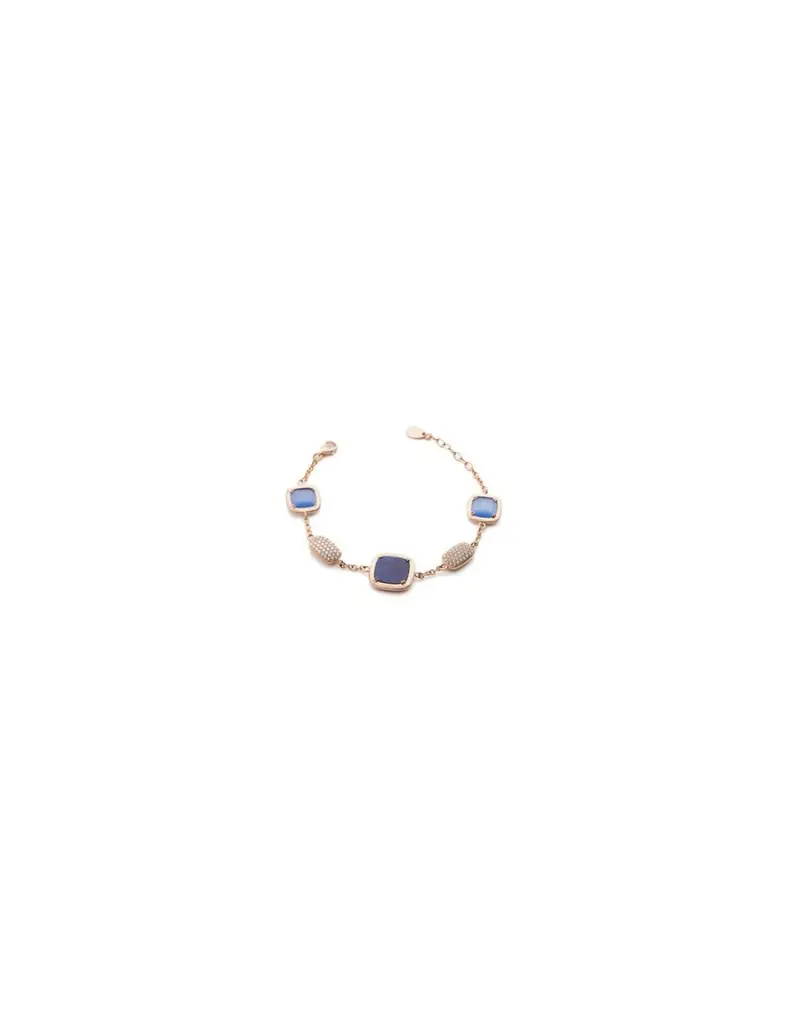 Bracciale MADI Profondo Blu in argento 925 placcato oro rosa con lapislazzuli F_3916800