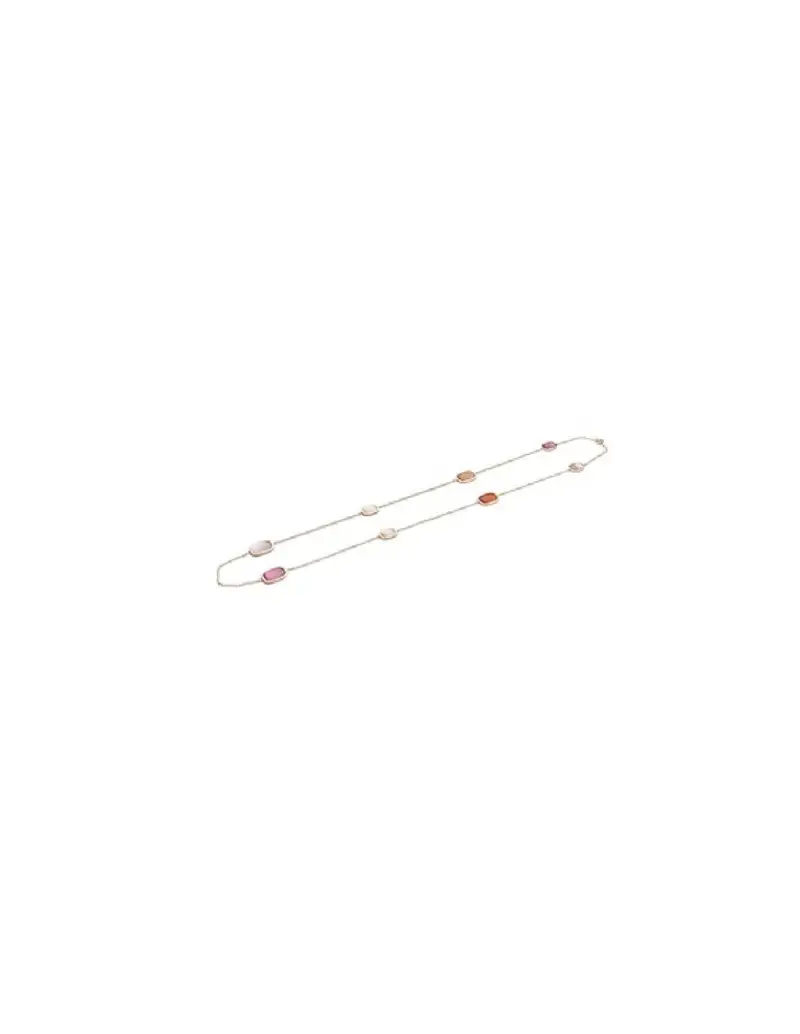 Collana lunga MADI Laguna in argento 925 placcato oro rosa con quarzo idrotermale avorio rosso e rosa F_3928000