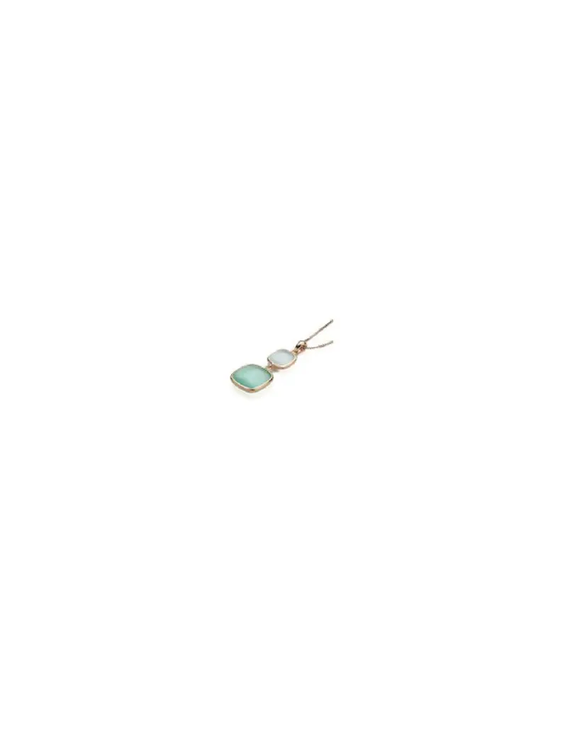 Collana MADI Laguna in argento 925 placcato oro rosa con quarzo idrotermale avorio e verde F_3925900
