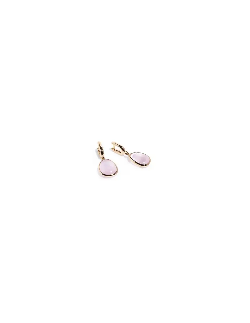 Orecchini pendenti MADI Goccia in argento 925 placcato oro rosa con pietra rosa F_3892500