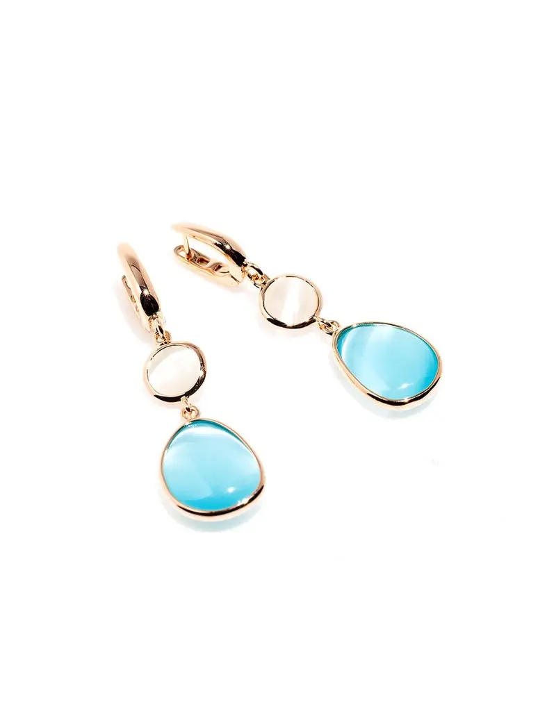 Orecchini pendenti MADI Laguna in argento 925 placcato oro rosa con pietre colorate F_3897700