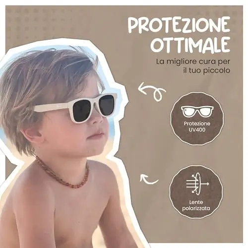 Maesy Occhiali da Sole per Bambina, 3-6 Anni, Protezione Polarizzata UV400, Montatura Flessibile e Pieghevole, Occhiali miniatura 3