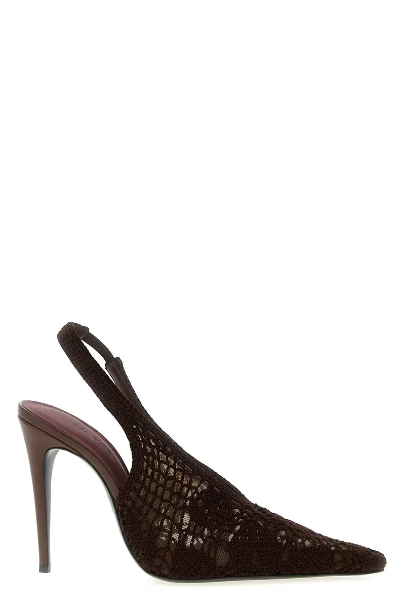 Slingback Crochet Marrone