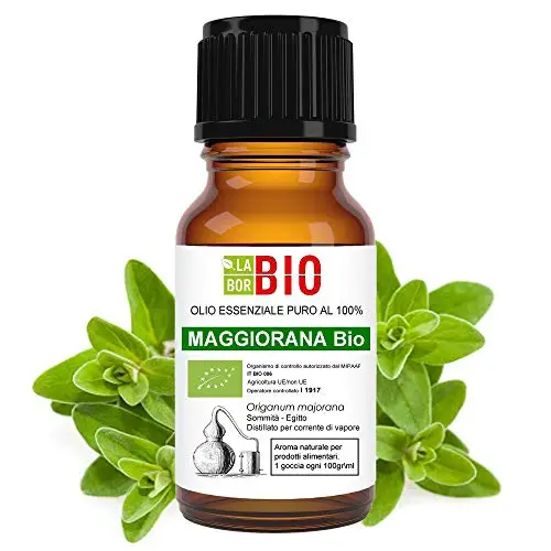 Maggiorana Bio Olio essenziale 100% Puro 5 ml - Uso interno Terapeutico Alimentare Diffusori Aromaterapia Cosmetica