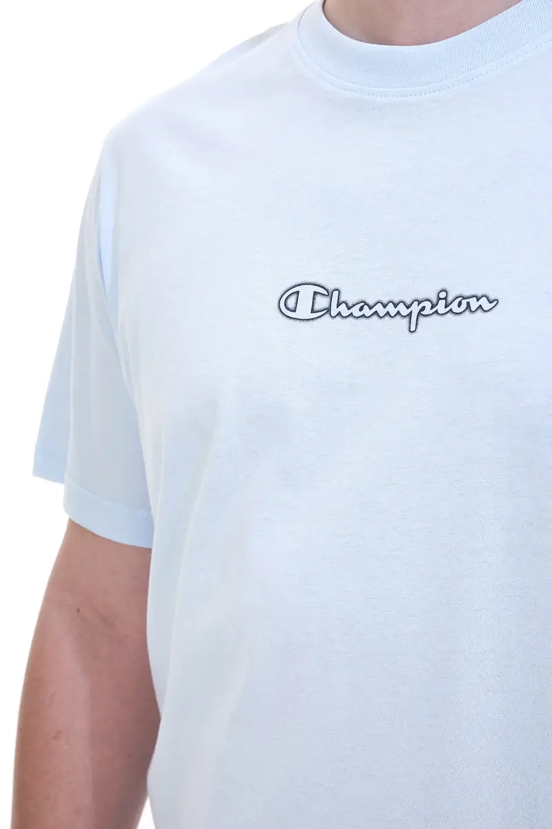 Maglia a Maniche Corte Azzurra Con Stampa nel Retro Champion 22077 miniatura 3