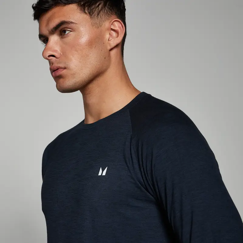 Maglia a maniche lunghe MP Performance da uomo - Blu navy mélange - XS miniatura 3