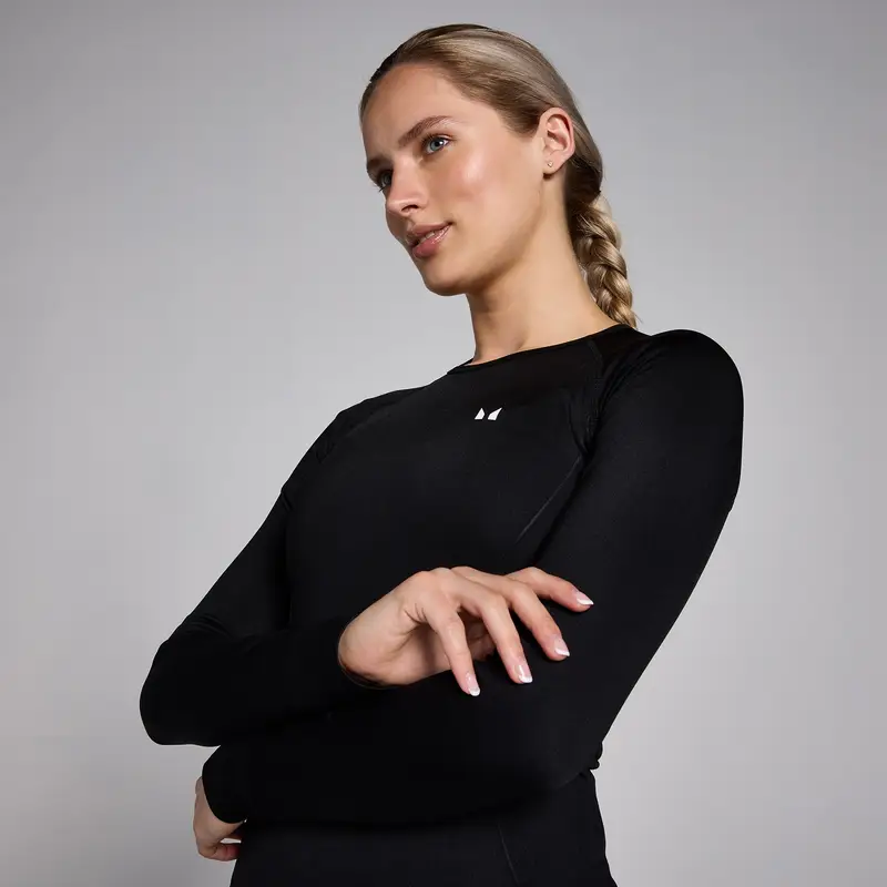 Maglia a maniche lunghe senza cuciture MP Shape da donna - Nero - L miniatura 3