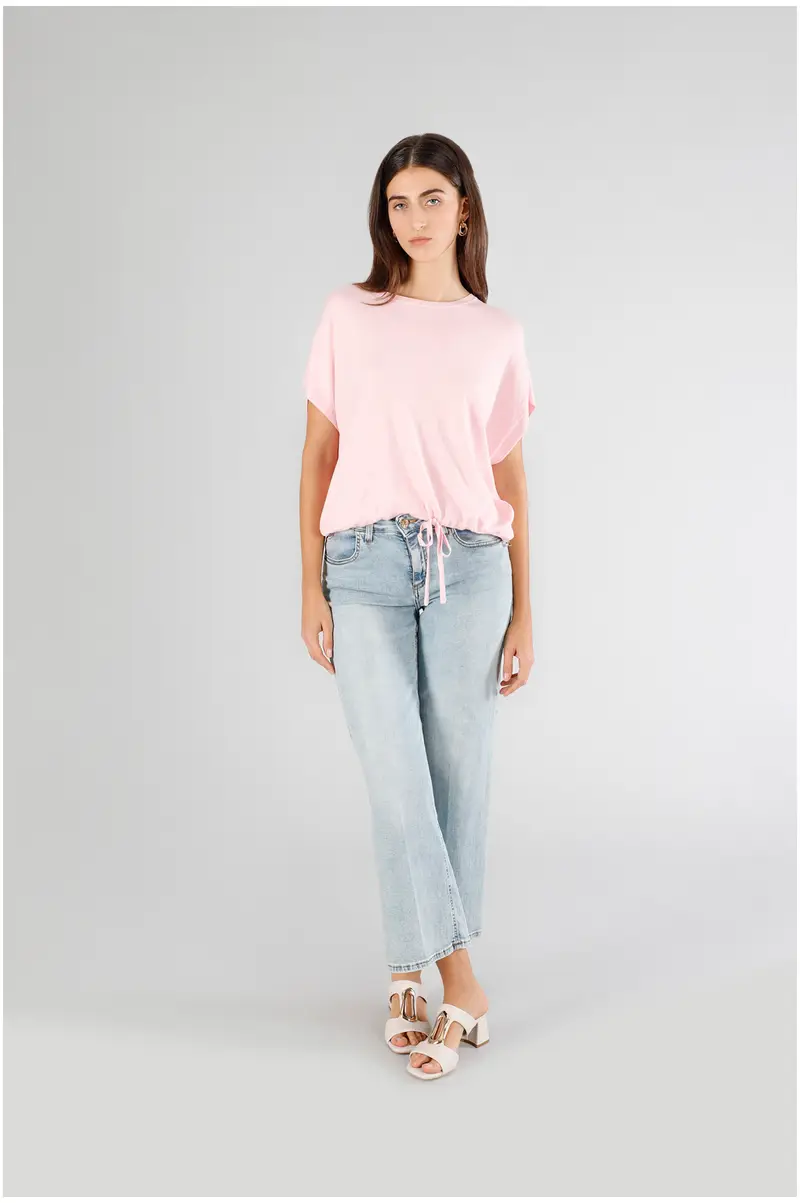 maglia a scatolina con coulisse rosa