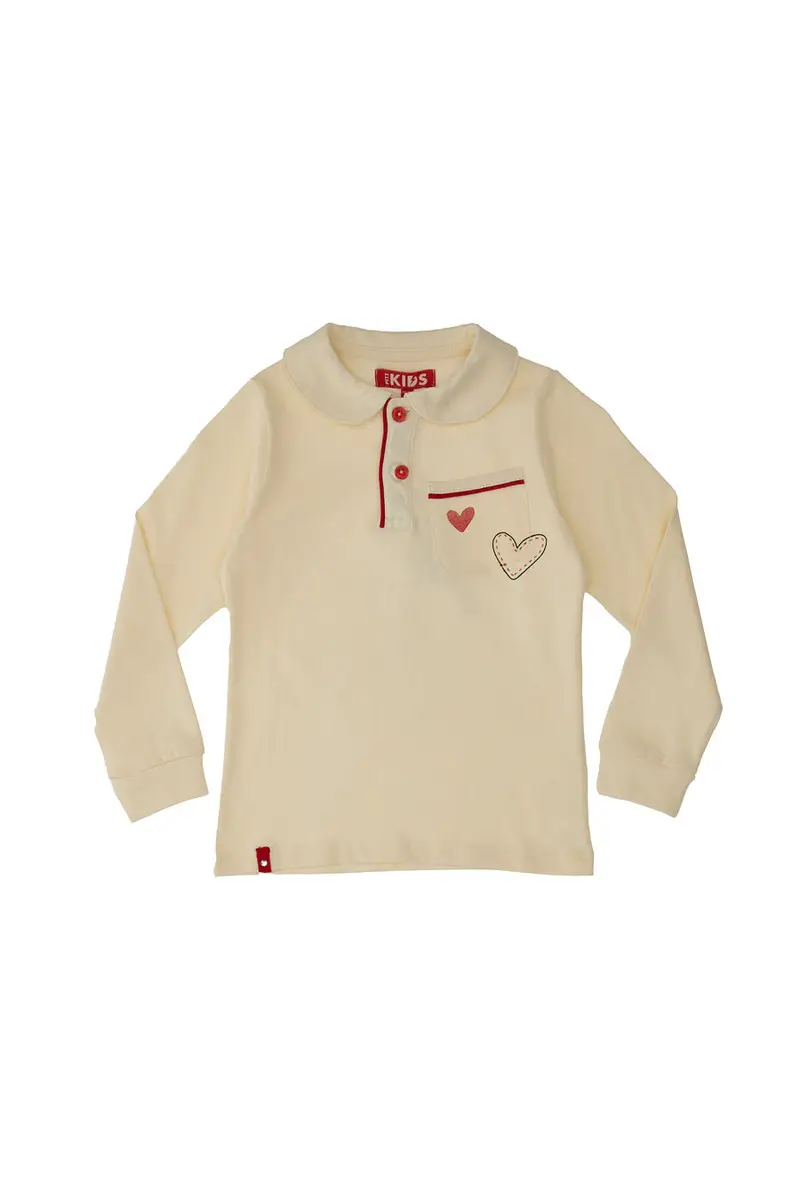 Maglia Bianca a Maniche Lunghe con Colletto PITT KIDS 6006 miniatura 2