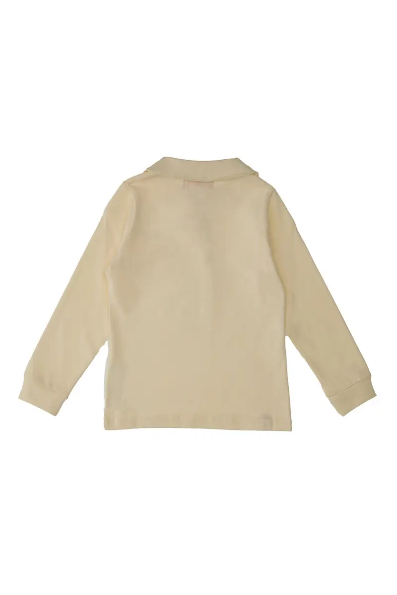 Maglia Bianca a Maniche Lunghe con Colletto PITT KIDS 6006 miniatura 3