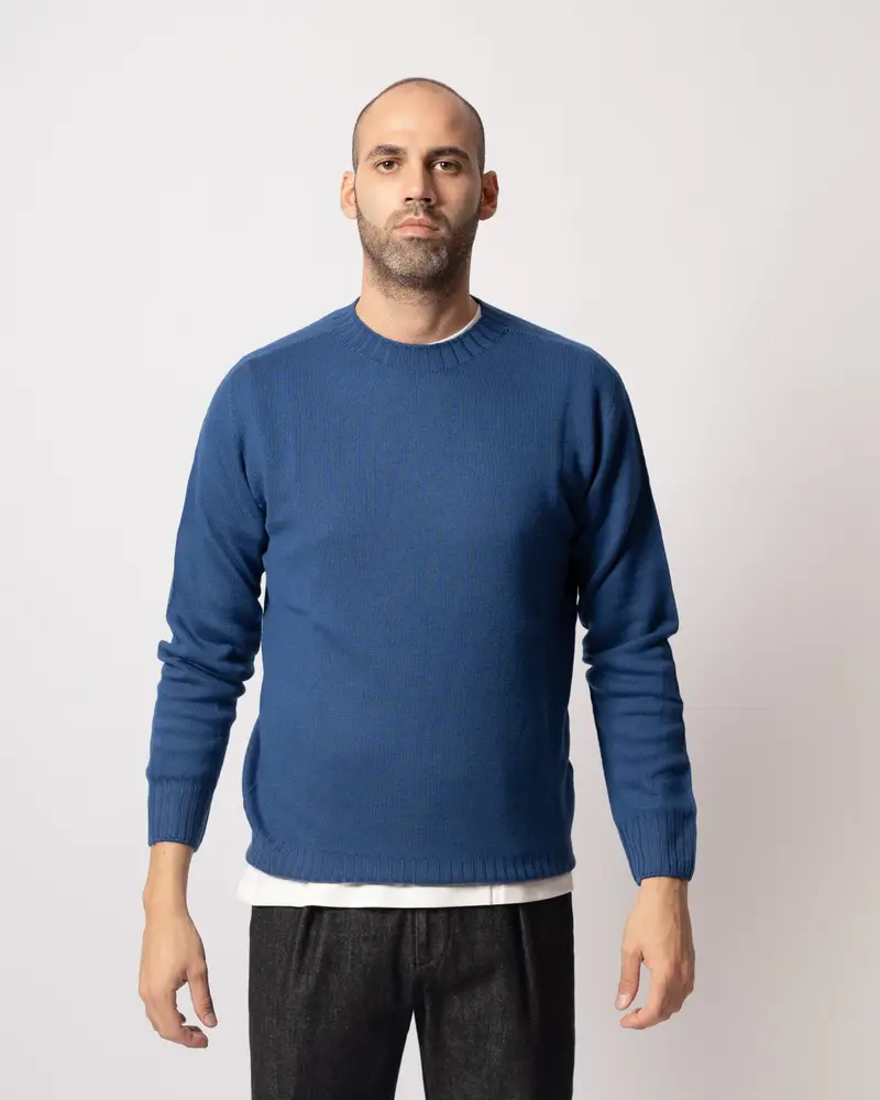 Maglia Collo Coste Bluette