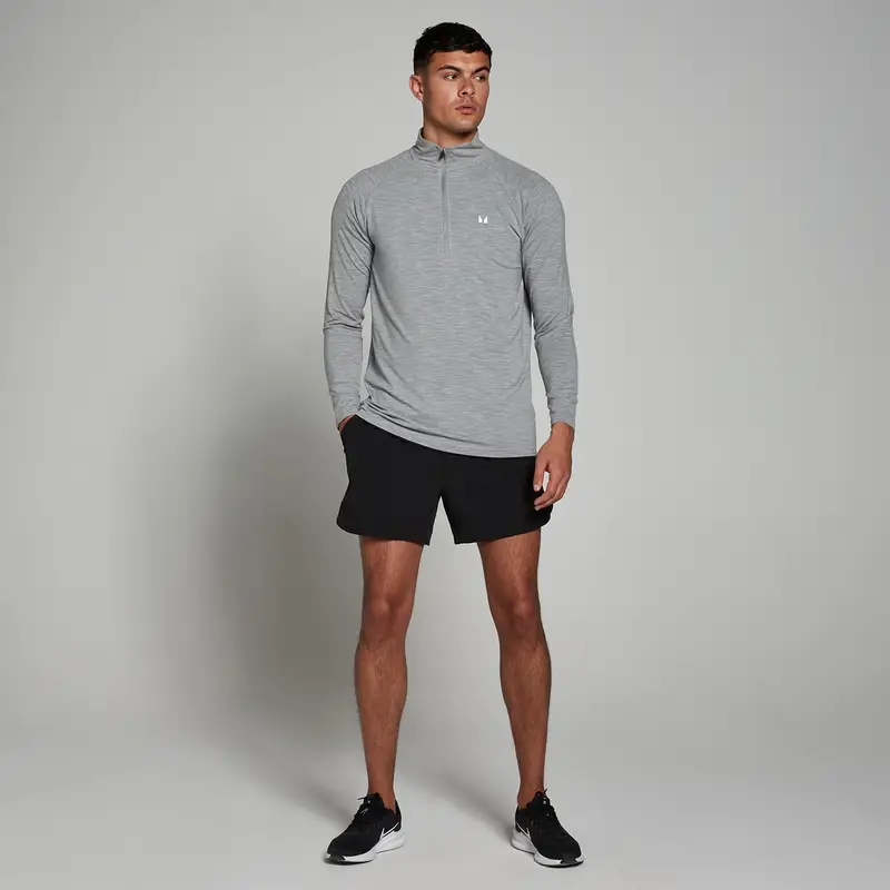 Maglia con cerniera 1/4 MP Performance da uomo - Chrome mélange - S miniatura 2