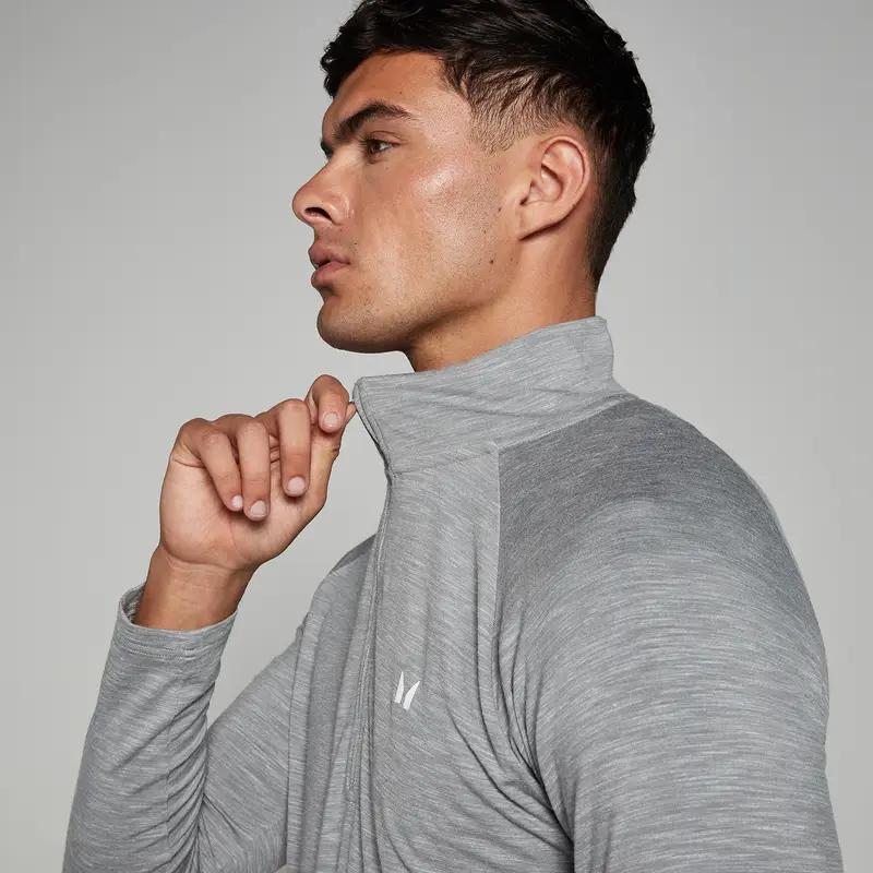 Maglia con cerniera 1/4 MP Performance da uomo - Chrome mélange - S miniatura 3
