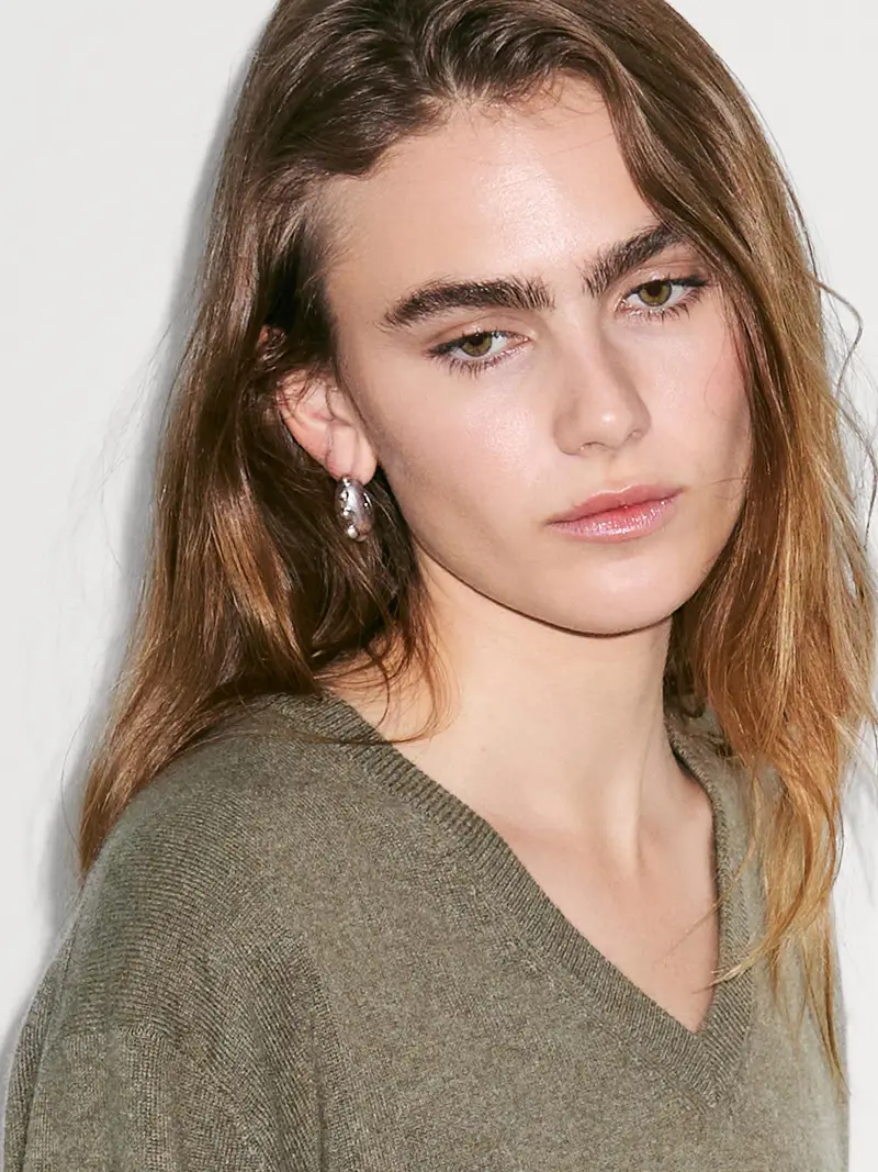 Maglia Con Scollo A V 100% Cashmere - Verde Bottiglia - L - Massimo Dutti - Femminile