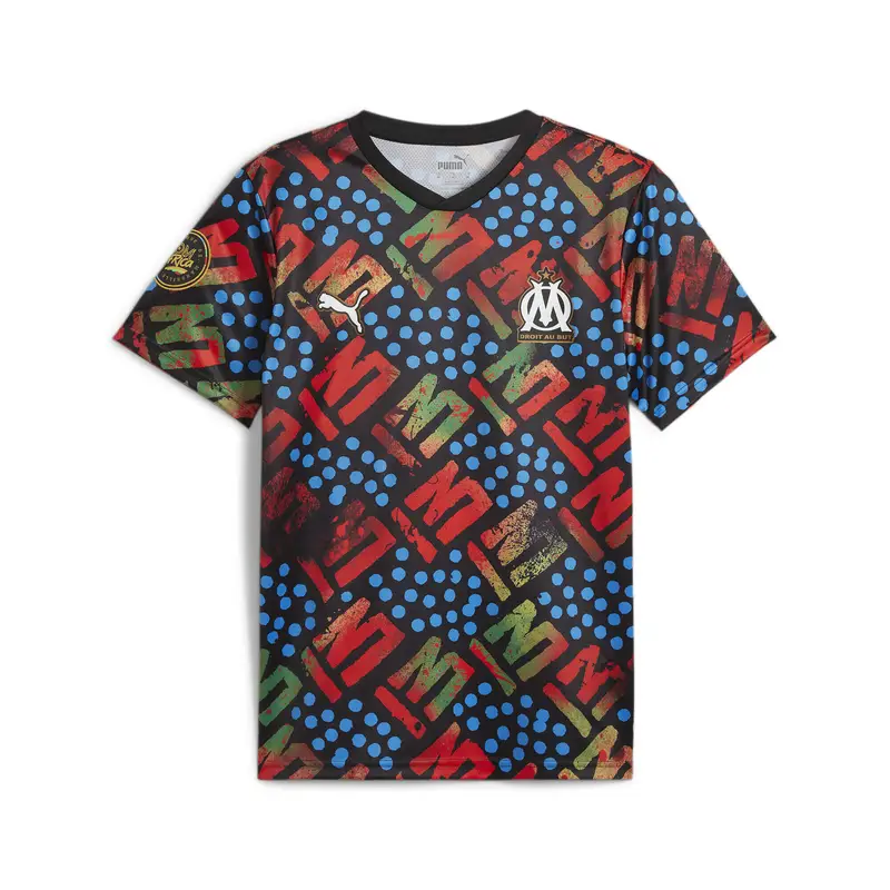 Maglia con stampa integrale Olympique de Marseille x Africa da uomo PUMA Black |  Puma