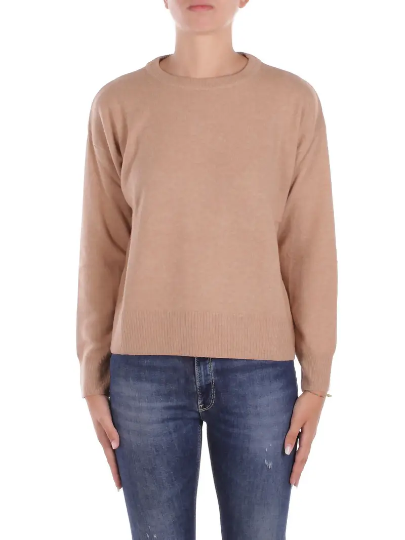 Maglia Donna WOOLRICH Beige Comfort wool cash crewneck