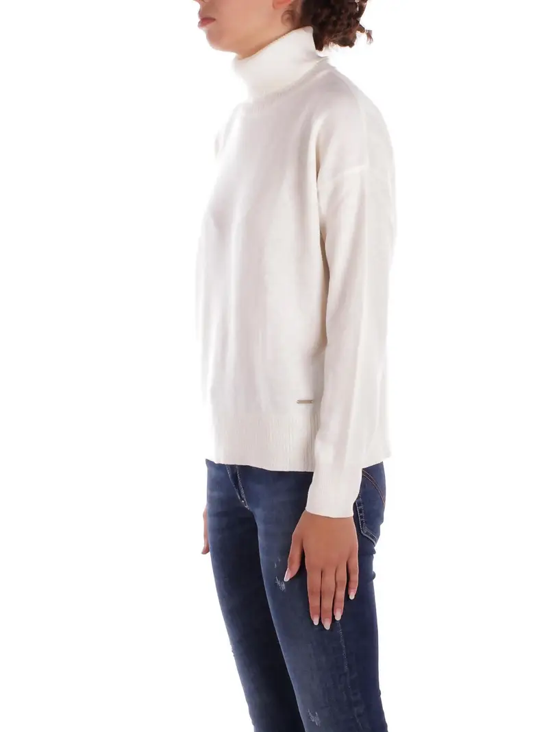 Maglia Donna WOOLRICH Crema Comfort wool cash turtleneck miniatura 2