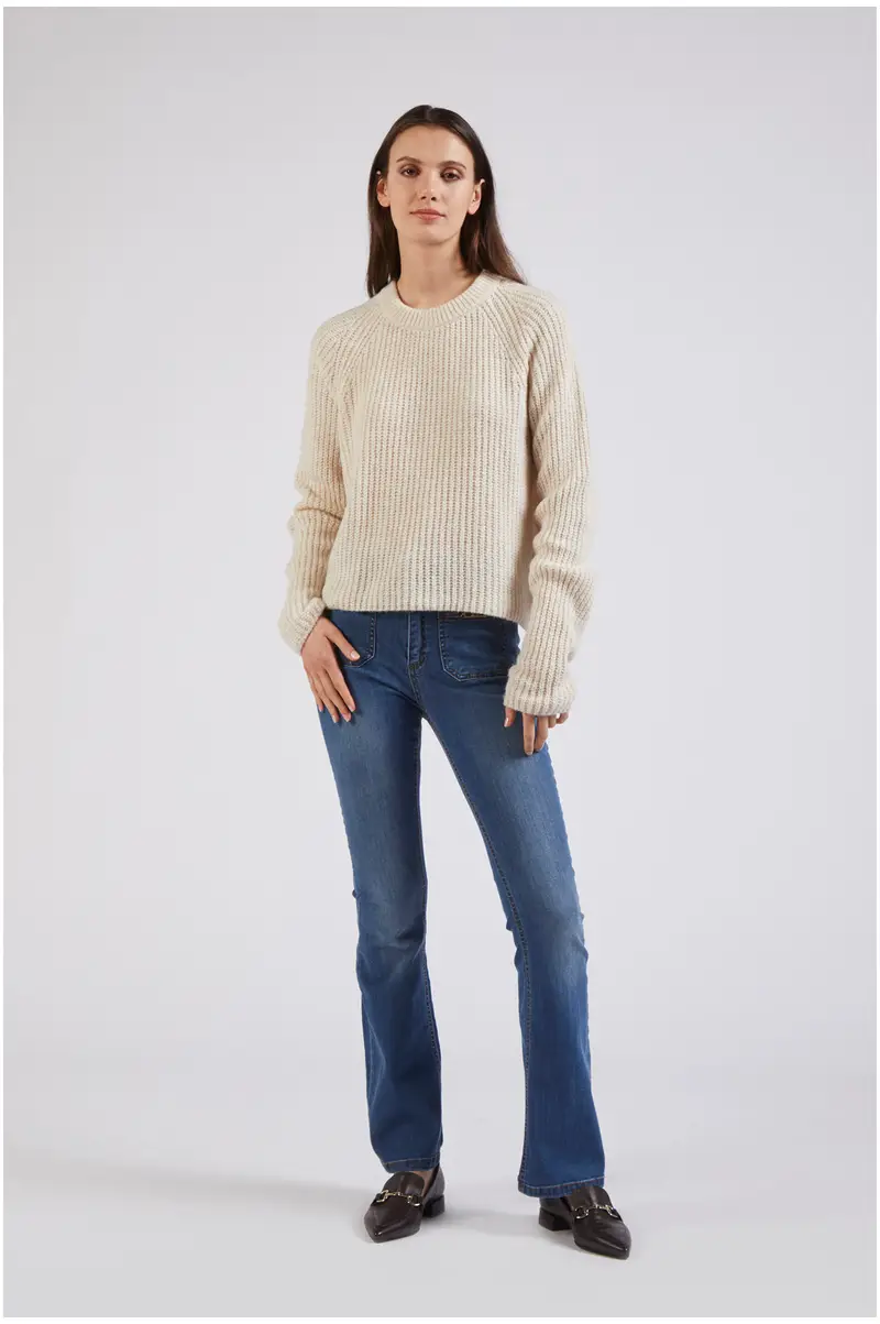 maglia girocollo over avena m