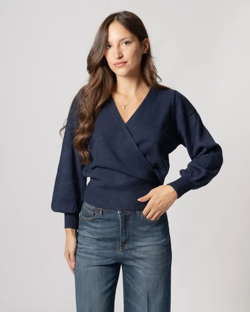 Maglia incrociata blu