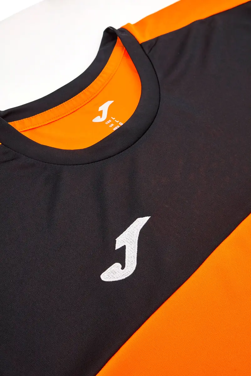 Maglia Maniche Corte Sportiva Arancione e Nera JOMA WINNER miniatura 3