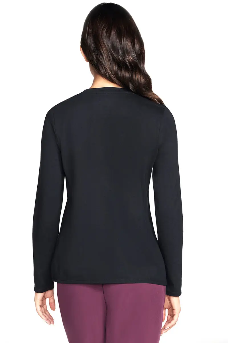 Maglia nera a maniche lunghe nera con logo frontale Skechers Rhinestone Burst miniatura 3