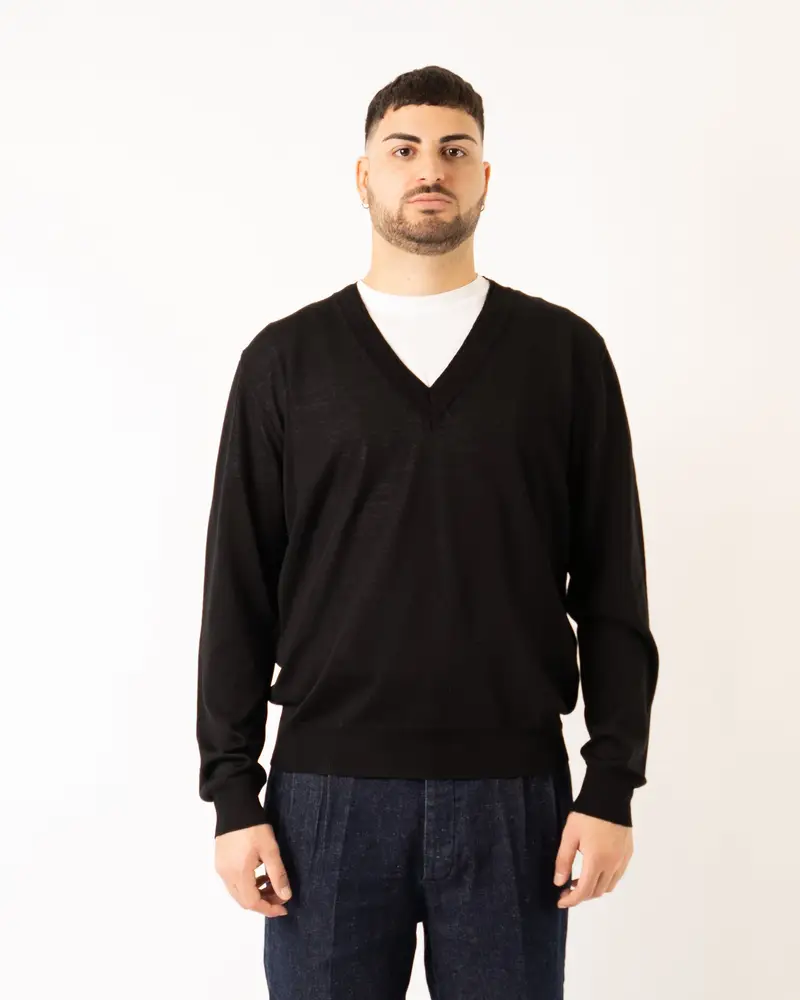 Maglia Scollo V Nero