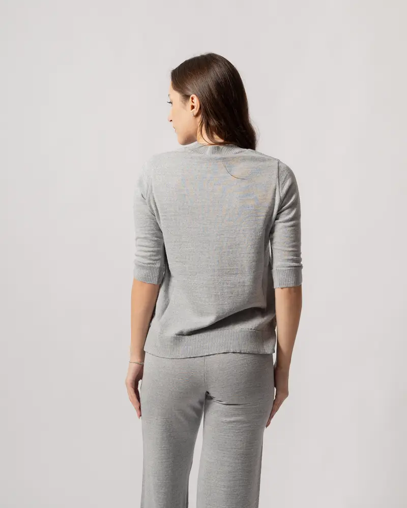 Maglia trequarti grigia miniatura 2