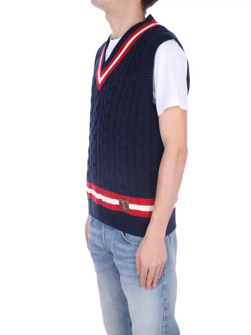 Maglia Uomo BARACUTA Navy Cable vest miniatura 2