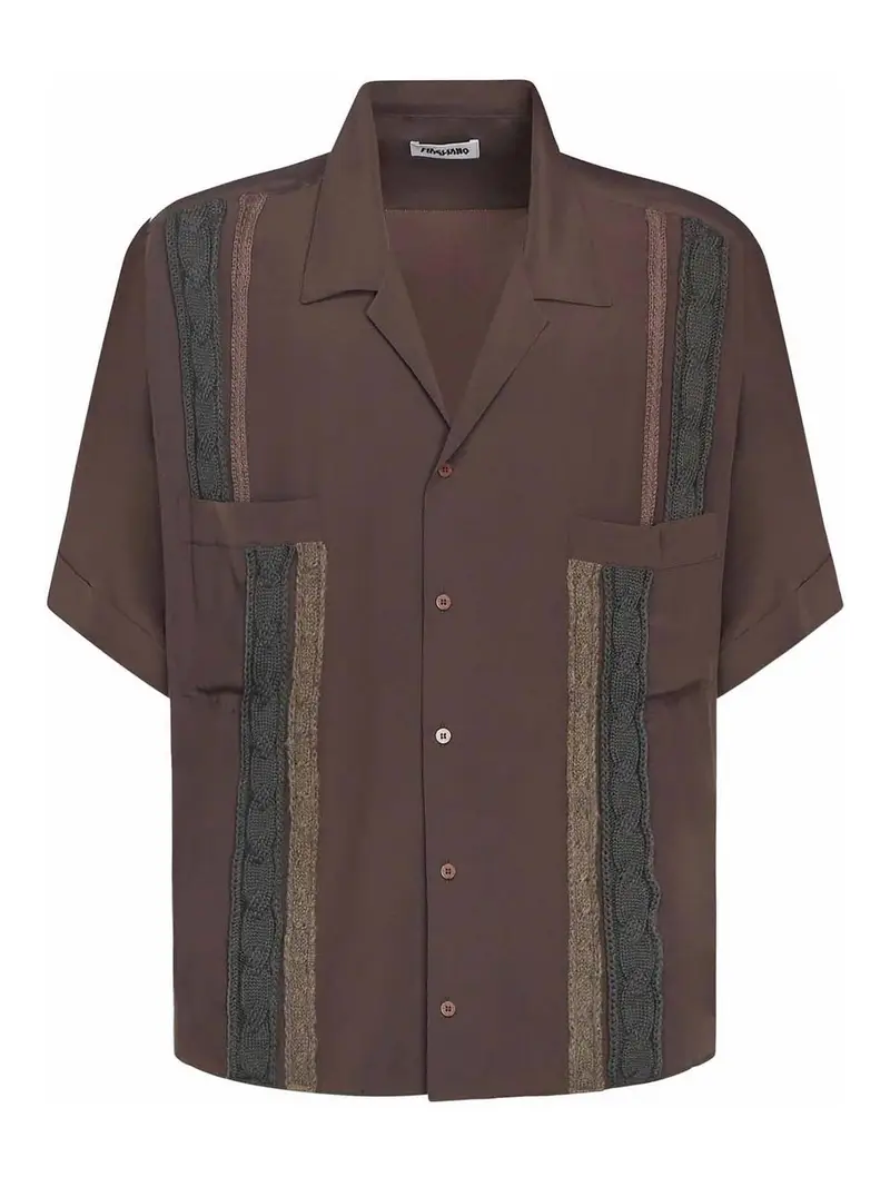 Camicia a colletto aperto Marrone