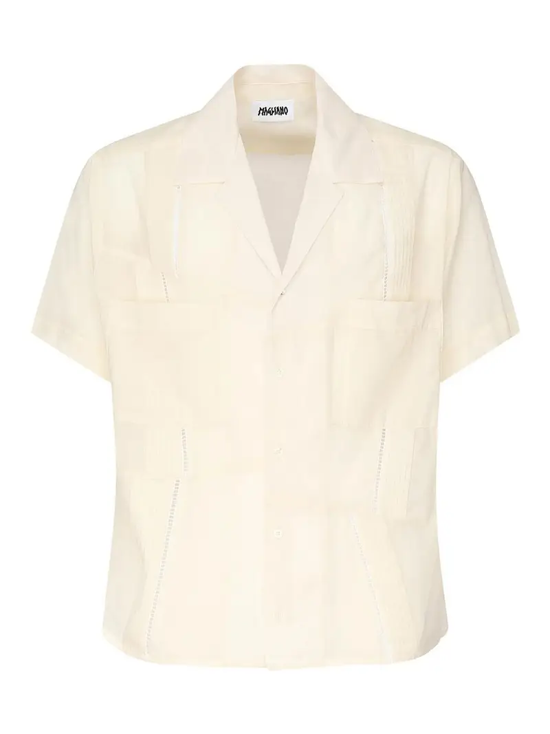 Camicia di guayabera rotta Bianco