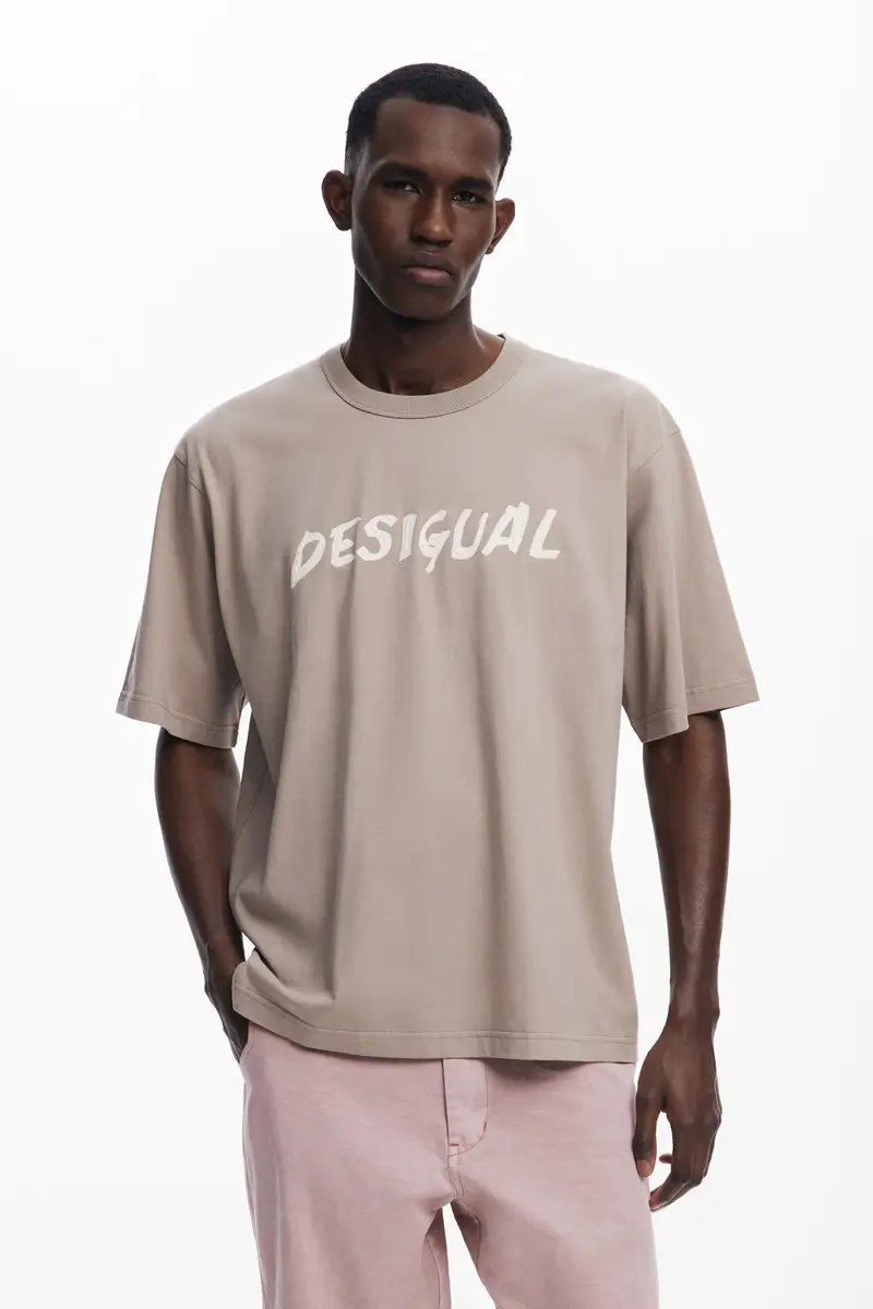 Maglietta a manica corta con logo in rilievo