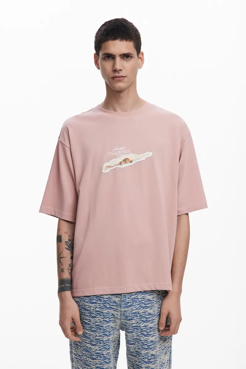 Maglietta a maniche corte collage